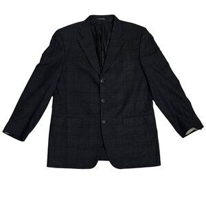 Marzotto Lab men's blazer jacket sport coat 42R blue gray plaid